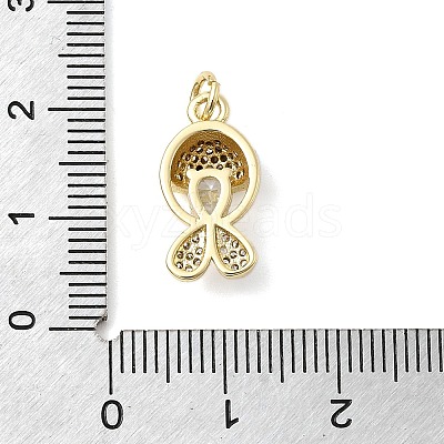 Brass Micro Pave Cubic Zirconia Pendants KK-C137-08G-01-1