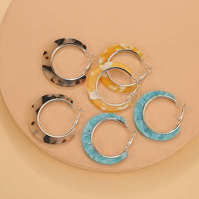 Acrylic Hoop Earrings FS-WG995C7-09-1