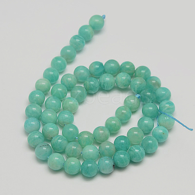 Round Natural Peru Amazonite Bead Strands G-L448-03-6mm-1