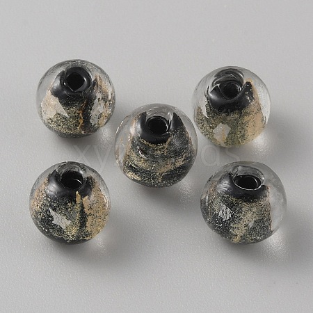 Handmade Gold Sand Lampwork Beads LAMP-WH0011-03A-02-1