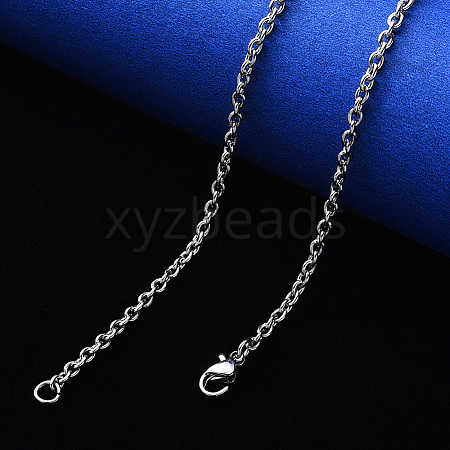 Non-Tarnish 304 Stainless Steel Cable Chain Necklace NJEW-S420-007C-P-1