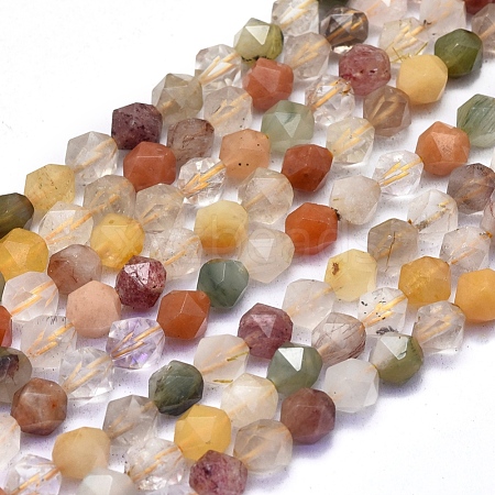 Natural Rutilated Quartz Beads Strands G-L552O-08-8mm-1