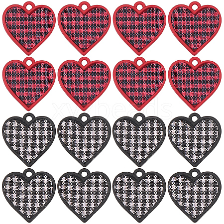 16Pcs 2 Colors Spary Painted Alloy Polyester Pendants FIND-SC0016-84-1
