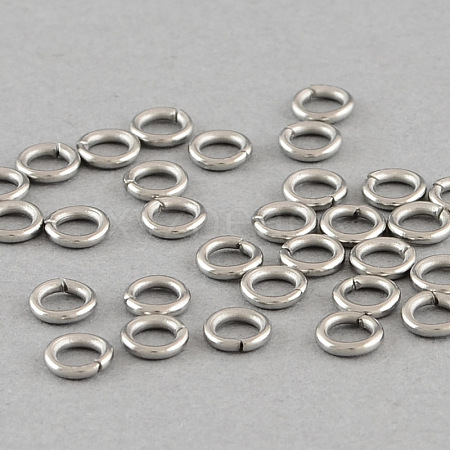 Tarnish Resistant 304 Stainless Steel Open Jump Rings X-STAS-Q186-02-7x1mm-1