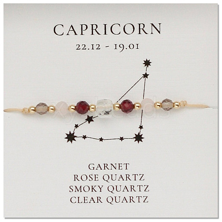 Natural stone constellation bracelet with 12 zodiac signs X-NR2952-5-1