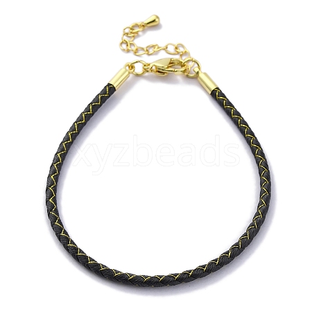 Polyester Cord Braided Bracelet Makings MAK-Z003-01G-04-1