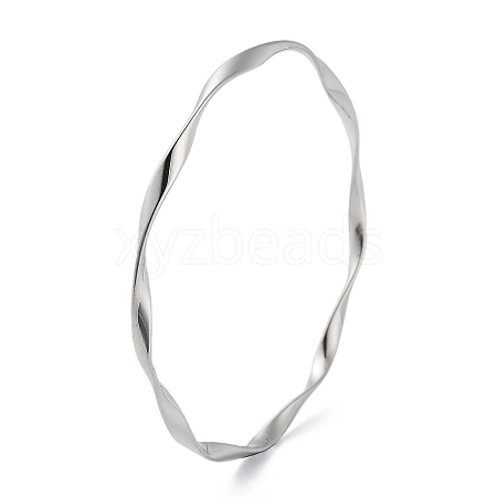 Non-Tarnish Twist 304 Stainless Steel Bangles BJEW-G684-04P-1