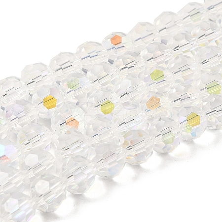Electroplate Transparent Glass Beads Strands EGLA-A035-T10mm-L19-1