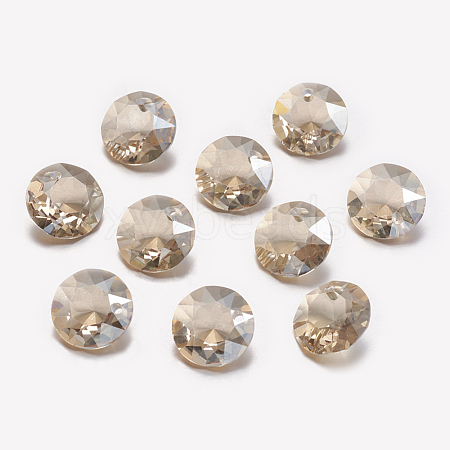 Faceted Glass Rhinestone Charms RGLA-F051-12mm-001GS-1