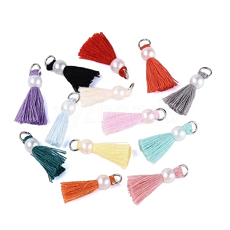 Polycotton(Polyester Cotton) Tassel Pendant Decorations FIND-T052-13-1