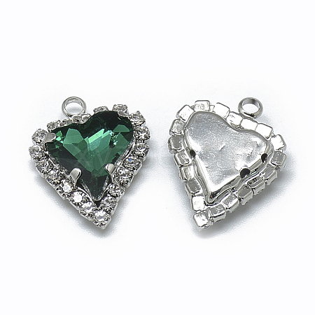 Glass Rhinestone Pendants RGLA-T128-12x13-09P-1