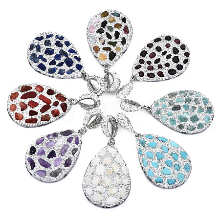 Polymer Clay Rhinestone Pendants RB-S056-11A-P-1