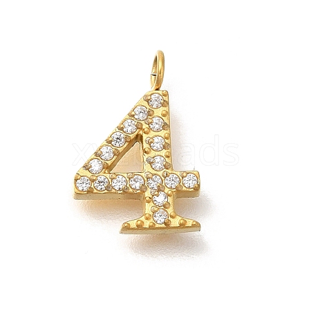 Ion Plating(IP) 304 Stainless Steel Micro Pave Cubic Zirconia Pendants STAS-H228-01G-04-1