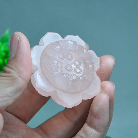 Natural Rose Quartz Lotus Display Decorations PW-WG65912-01-1