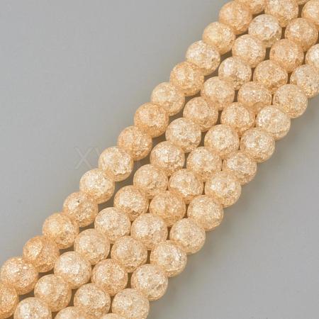 Synthetic Crackle Quartz Beads Strands GLAA-S134-6mm-07-1