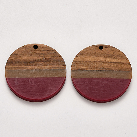 Resin & Walnut Wood Pendants RESI-S384-009A-A01-1