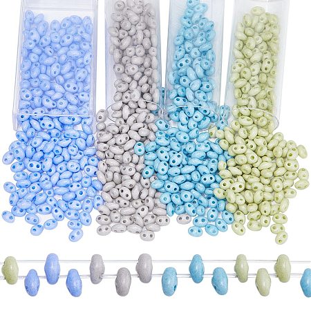 CREATCABIN 720~760Pcs 4 Colors 2-Hole Seed Beads SEED-CN0001-19B-1