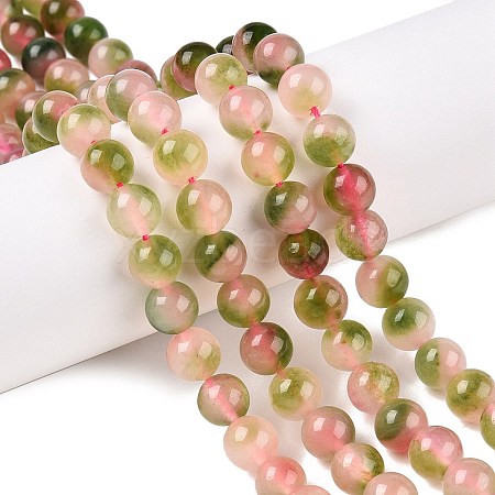 Dyed Natural White Jade Beads Strands G-T138-8mm-210-18-1