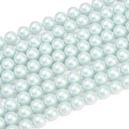 Frosted Glass Pearl Beads Strands GLAA-A044-08A-05-1