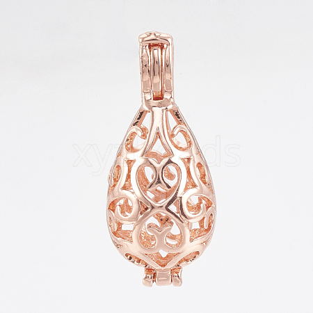 Brass Locket Pendants KK-Q748-071RG-1