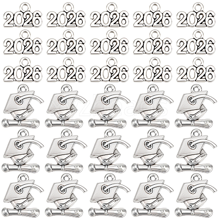 100Pcs 2 Styles Alloy Pendants FIND-SC0021-89AS-1