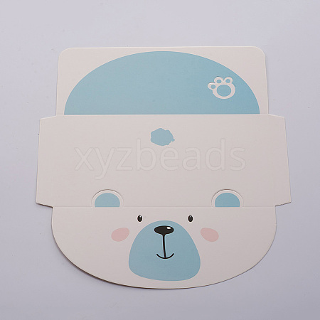 Animal Cartoon Paper Greeting Cards DIY-WH0161-09B-1