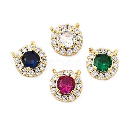 Brass Micro Pave Cubic Zirconia Charms KK-I360-024G-1