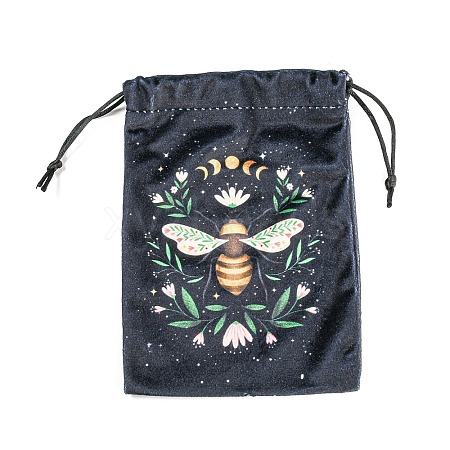 Butterfly Print Velvet Storage Bags ABAG-M007-02B-1