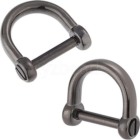 2Pcs 304 Stainless Steel D-Ring Anchor Shackle Clasps STAS-CA0001-56B-1