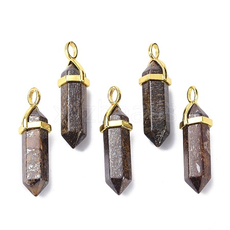 Natural Bronzite Pointed Pendants G-G025-01G-14-1