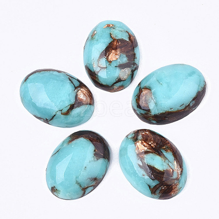 Assembled Synthetic Imperial Jasper and Bronzite  Cabochons X-G-S329-080E-1