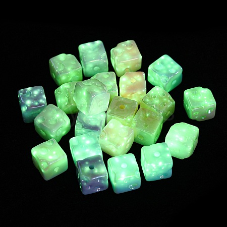 UV Plating Opaque Luminous Acrylic Beads MACR-D083-07-1