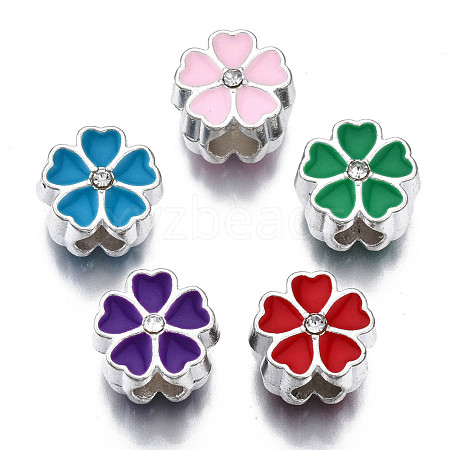 Alloy Enamel European Beads MPDL-T005-005-RS-1