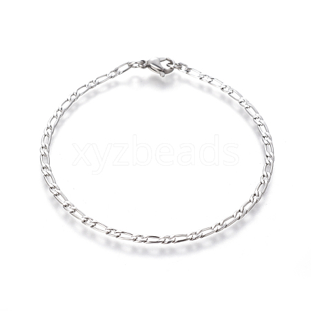 Tarnish Resistant 304 Stainless Steel Figaro Chain Bracelets BJEW-E369-05P-1