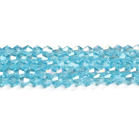 Transparent Electroplate Glass Beads Strands EGLA-A039-T2mm-B20-1