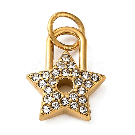 304 Stainless Steel Rhinestone Pendants RB-CBA324D-01G-13-1
