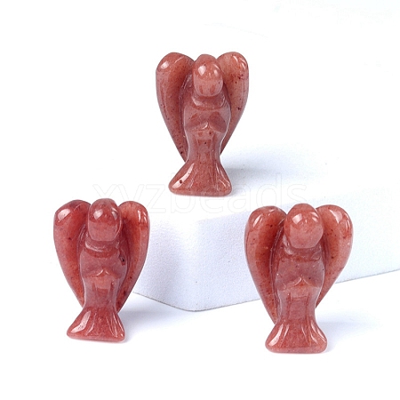 Natural Purple Aventurine Carved Healing Angel Figurines PW-WG73241-07-1