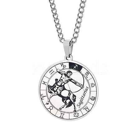 Non-Tarnish Unisex 201 Stainless Steel Constellation Pendant Necklaces NJEW-T011-LA721-9-1