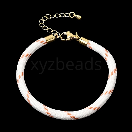 Braided Round Polyester Cord Bracelet Makings FB-CBAEDA0-01G-26-1