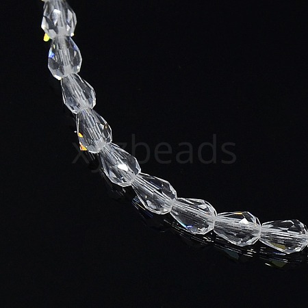 Teardrop Crystal Glass Beads Strands GLAA-F022-C01-1