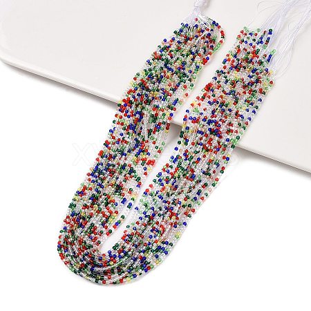 Transparent Gradient Color Glass Beads Strands GLAA-E044-01A-1