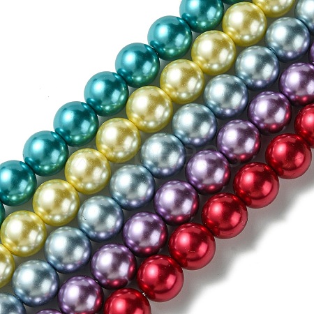 Eco-Friendly Glass Pearl Bead Strands HY-A008-14mm-M-1