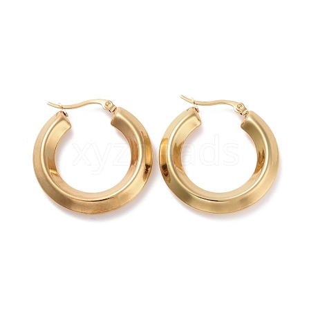 201 Stainless Steel Chunky Hoop Earrings STAS-H164-06G-1