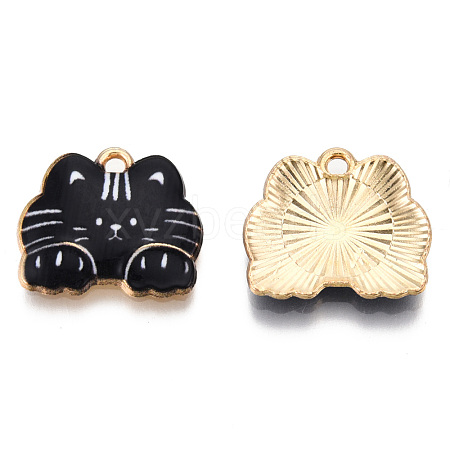 Rack Plating Printed Alloy Pendants ENAM-N055-177K-1