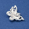 Brass Micro Pave Clear Cubic Zirconia Pendants KK-Z057-07S-2