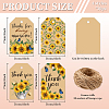 120Pcs 4 Styles Sunflower Paper Thank You Gift Tags CDIS-WH0038-02-2