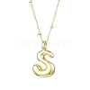1Pc Initial Letter Brass Pendant Necklaces NJEW-YW0001-24S-1