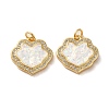 Brass Micro Pave Cubic Zirconia with Synthetic Opal Pendants KK-D096-19G-1