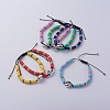 Handmade Polymer Clay Braided Beads Bracelets BJEW-JB05054-1