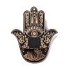 Hamsa Hand Wooden Crystal Sphere Display Stands AJEW-G047-01B-2